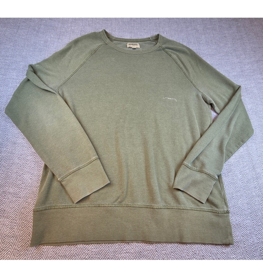 Goodfellow & Co Mens Olive Green Crew Neck Raglan Sweatshirt Size L - Picture 9 of 10